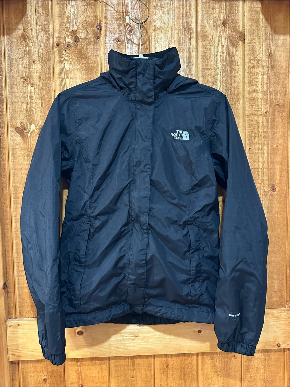 The North Face DryVent Women's Black Hooded Full Zip Rain Jacket Size M